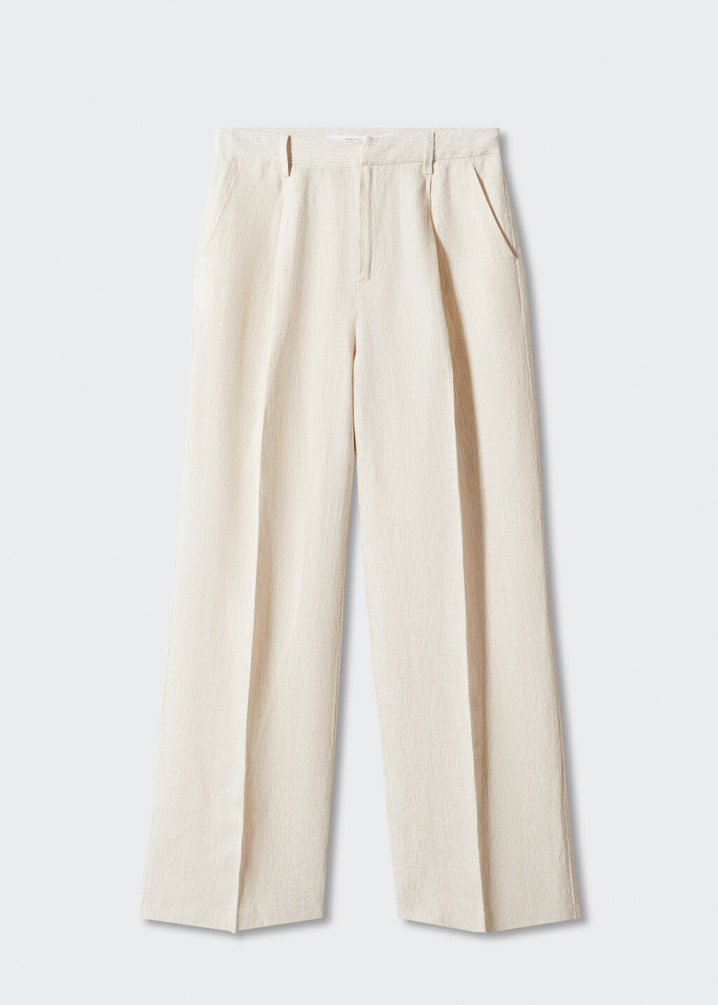 Straight linen-blend trousers - Article without model