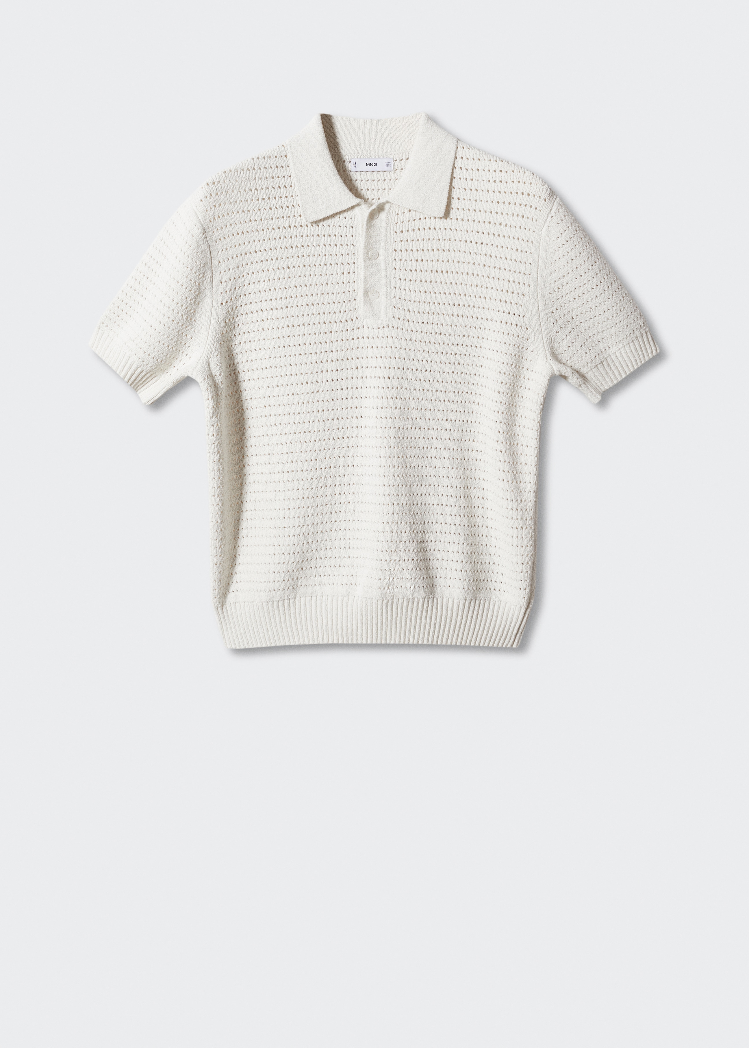 Openwork cotton knitte polo shirt  - Article without model