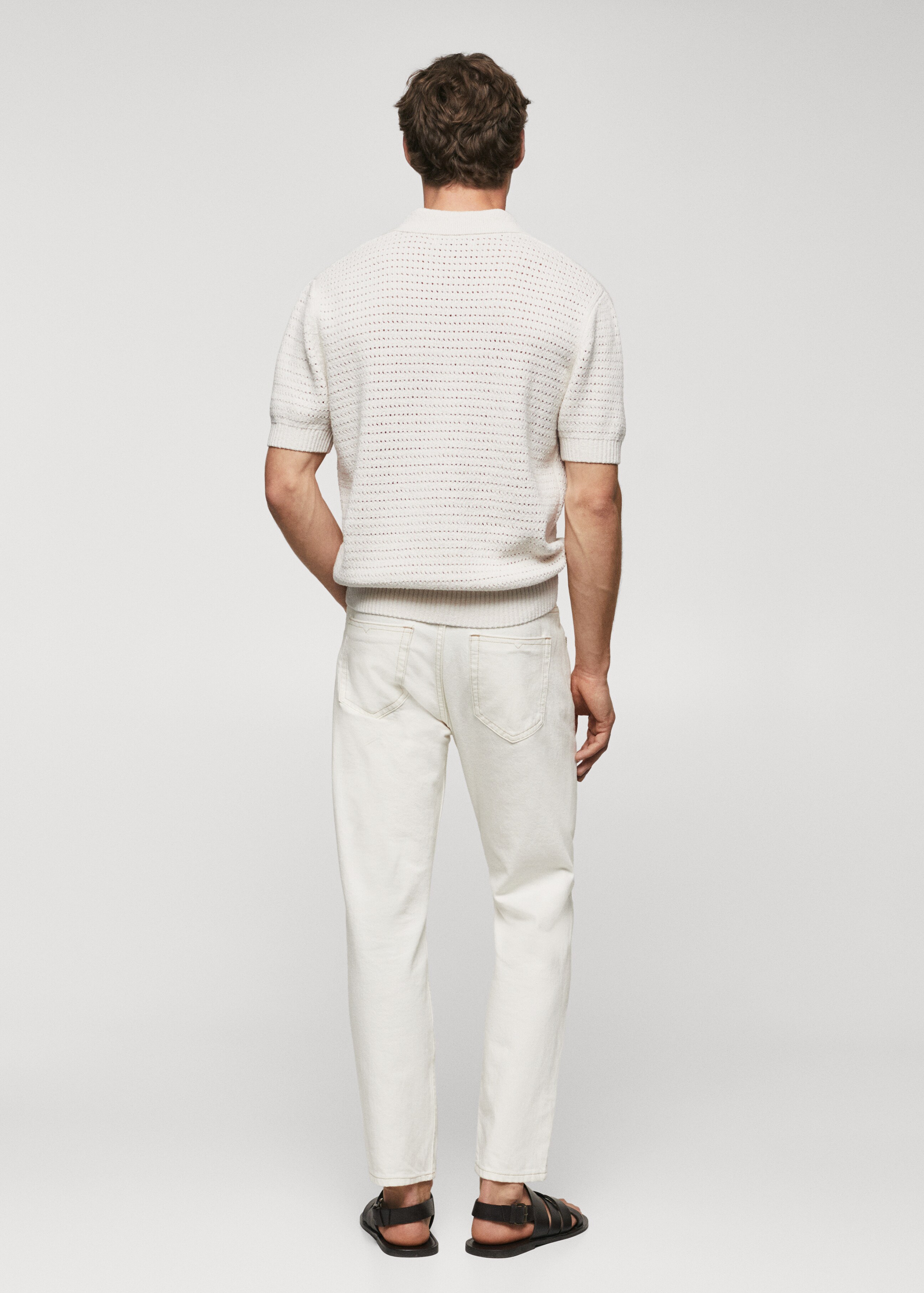 Openwork cotton knitte polo shirt  - Reverse of the article