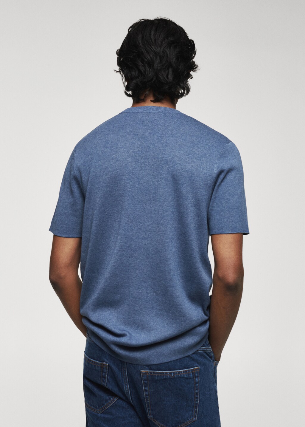 Cotton fine-knit t-shirt - Reverse of the article