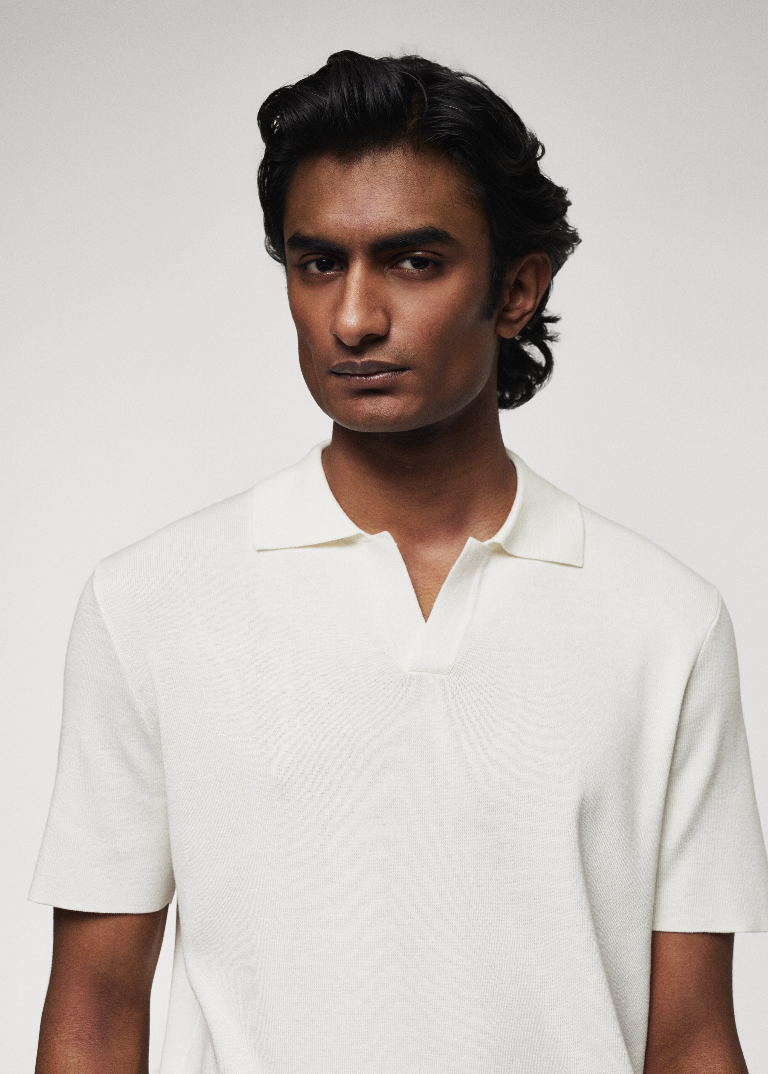 Fine-knit polo shirt - Details of the article 1