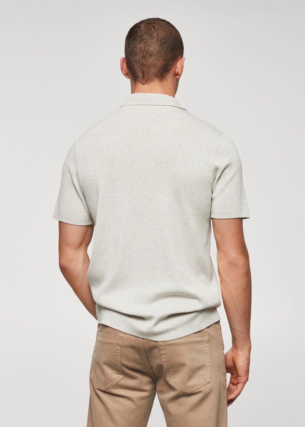 Fine-knit polo shirt - Reverse of the article