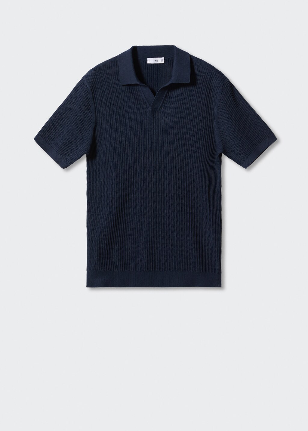 Ribbed cotton polo shirt - Article without model