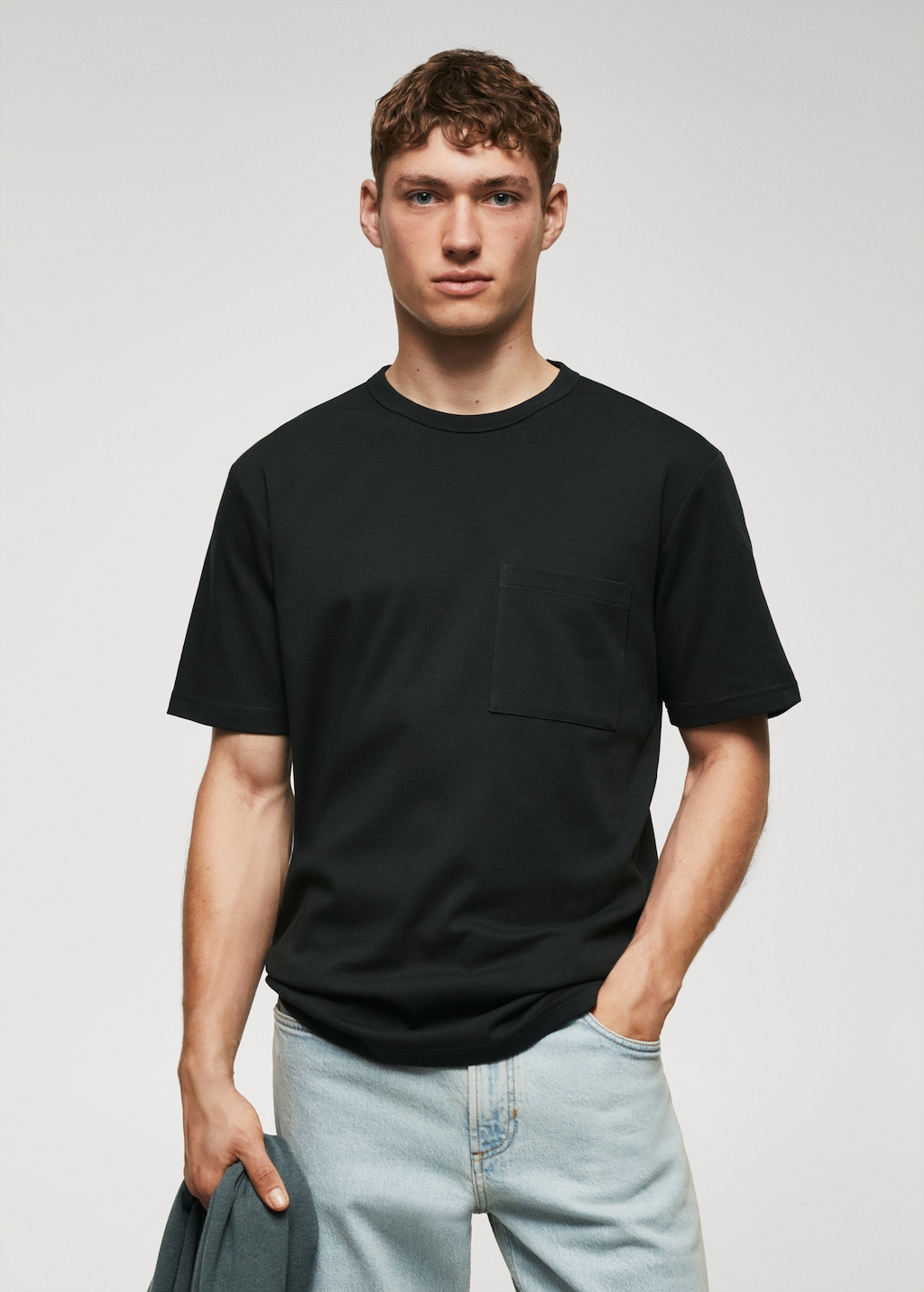 100% cotton t-shirt with pocket - Medium plane