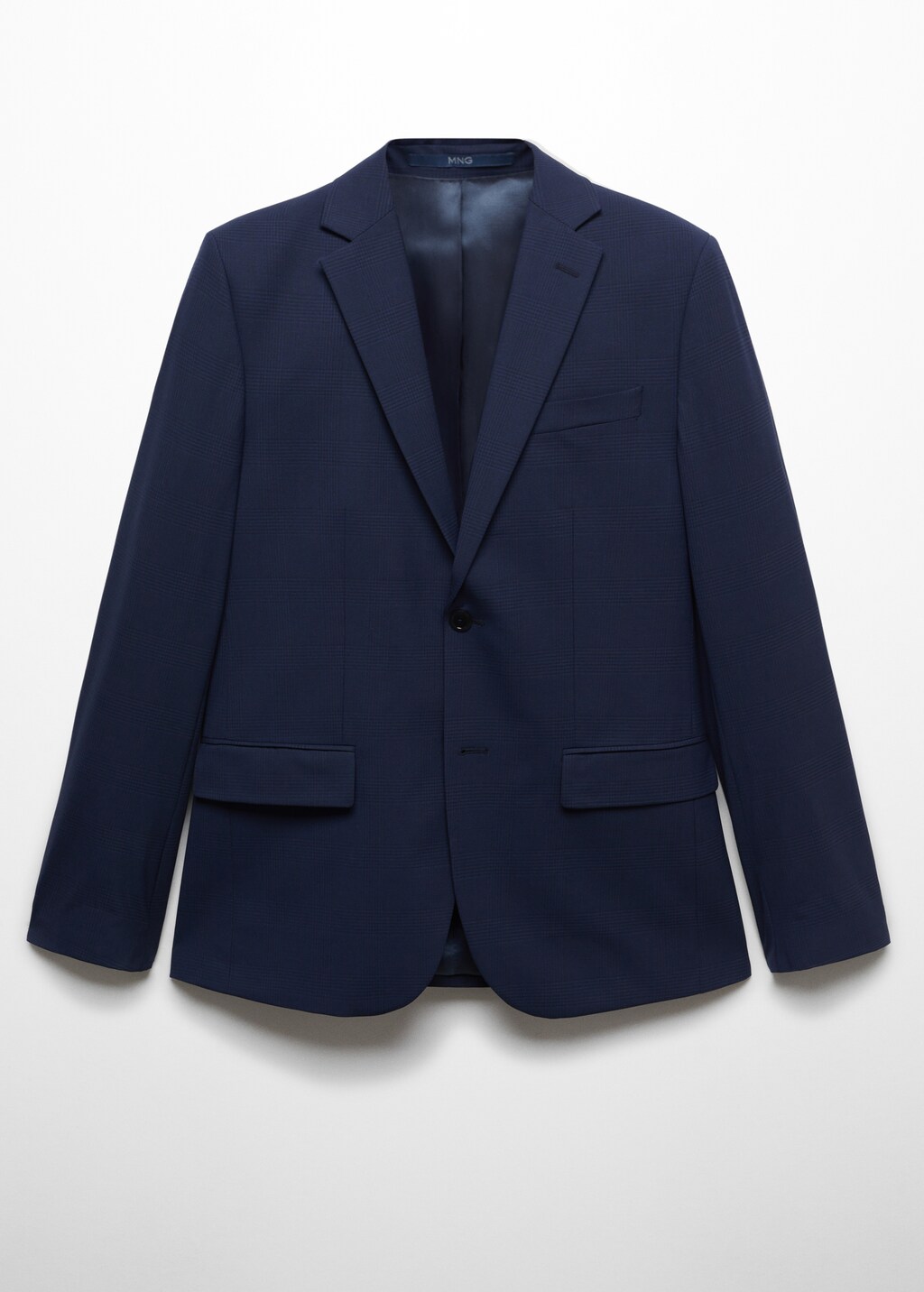 Slim-fit check wool suit jacket - Article without model