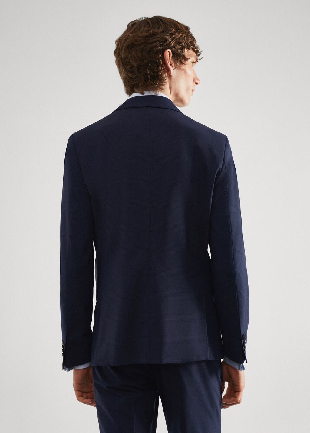 Slim-fit check wool suit jacket - Reverse of the article