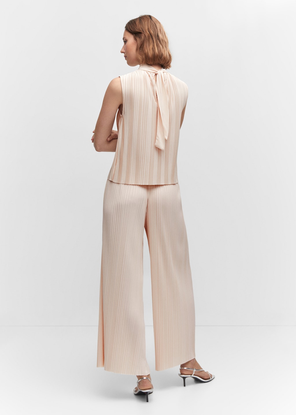 Pleated wideleg trousers - Reverse of the article