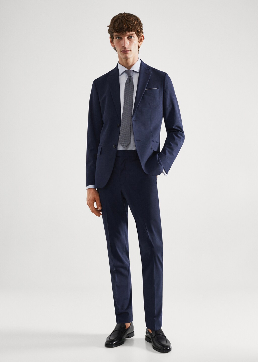 Wool slim-fit check suit trousers - Details of the article 4