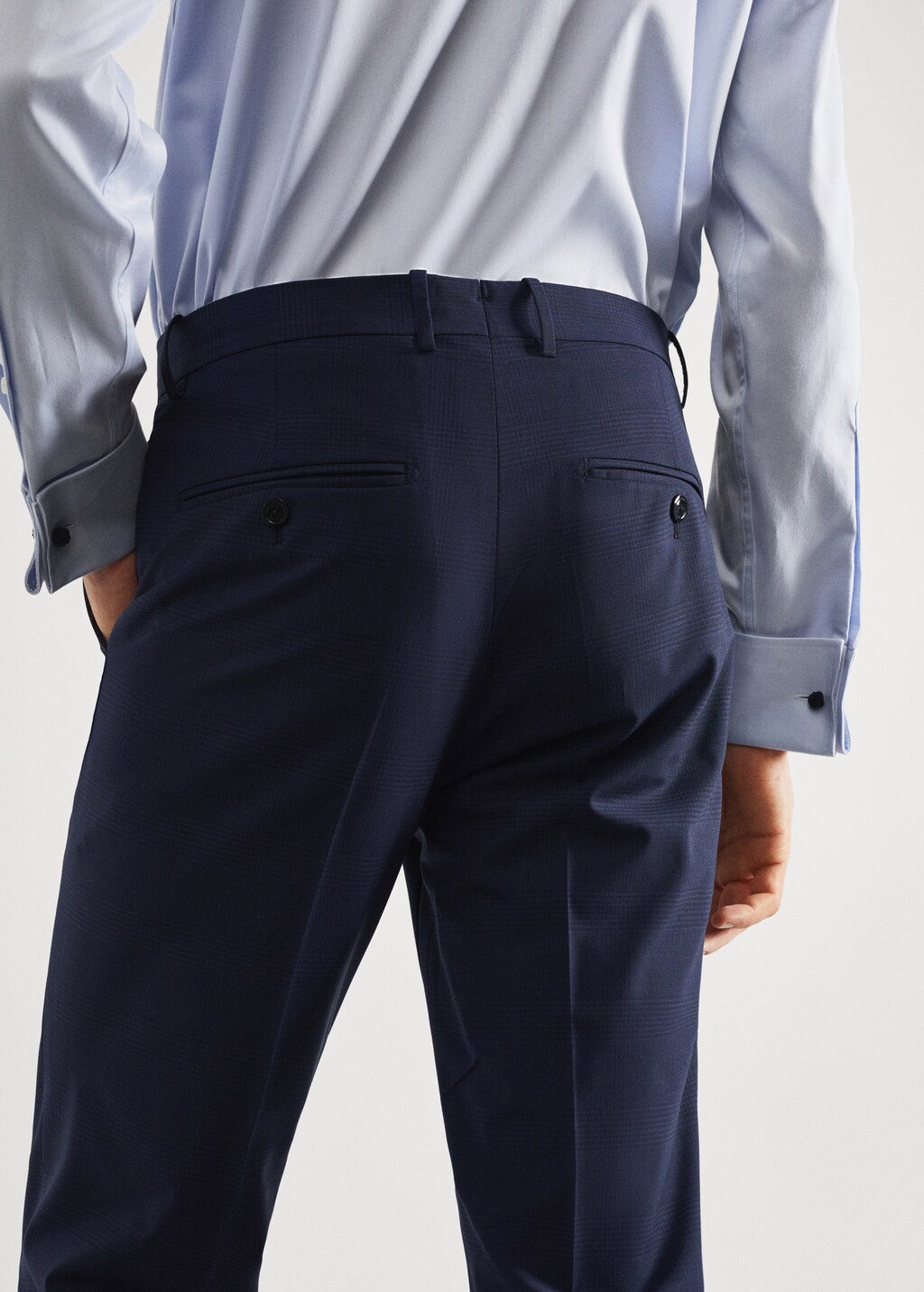 Wool slim-fit check suit trousers - Details of the article 6