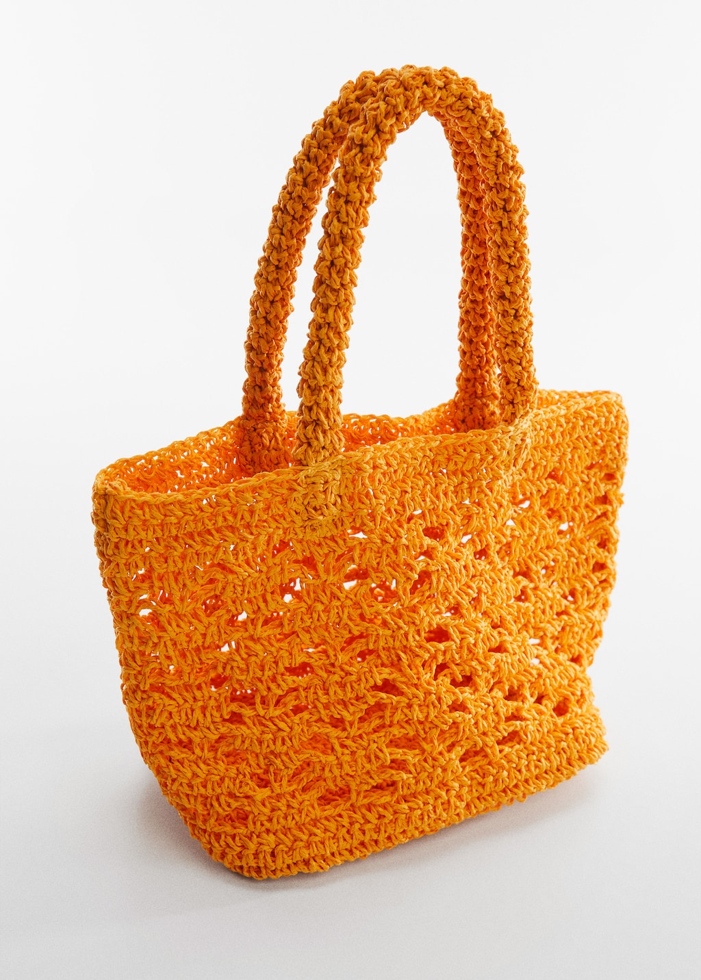 Double-handle raffia bag - Medium plane