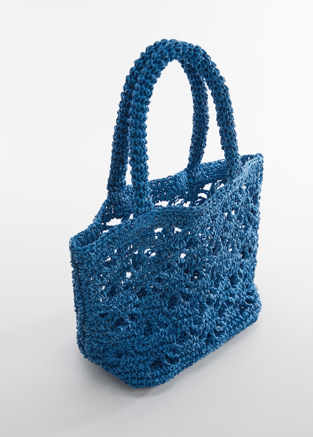 Double-handle raffia bag - Medium plane