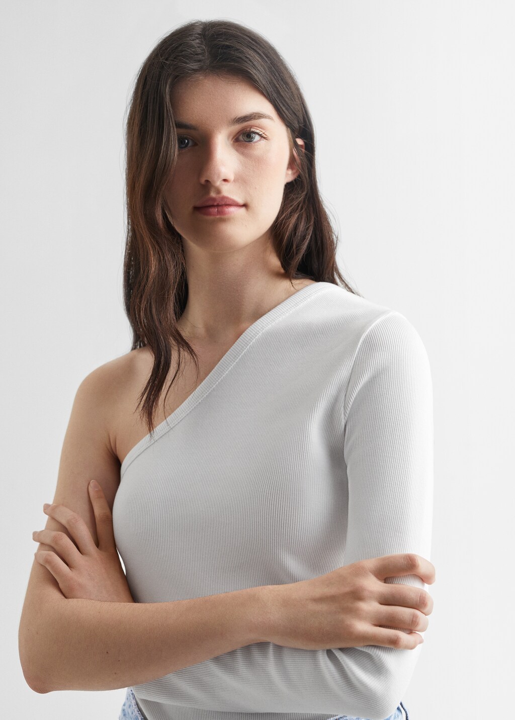 Asymmetric cotton T-shirt - Details of the article 1