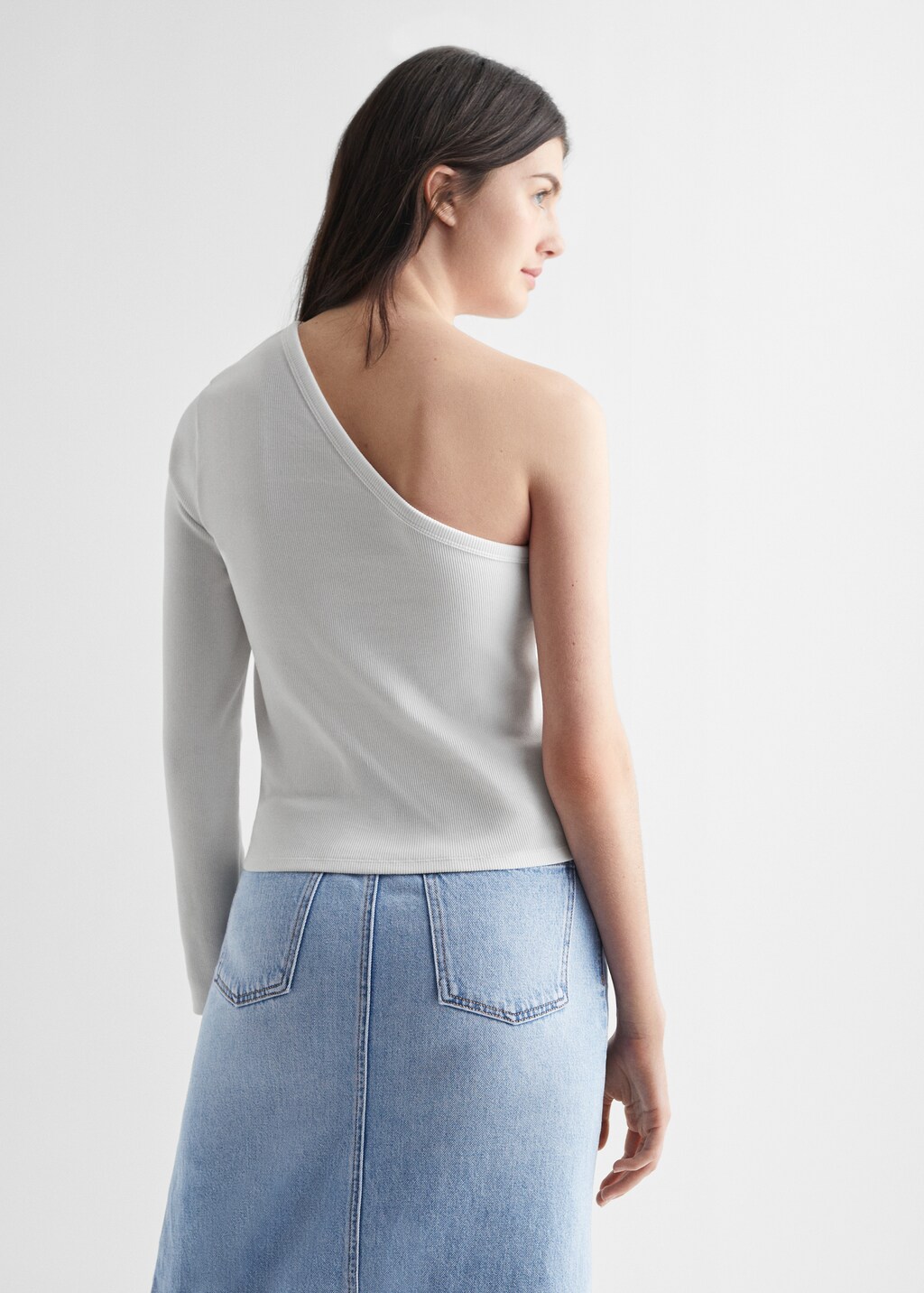 Asymmetric cotton T-shirt - Reverse of the article