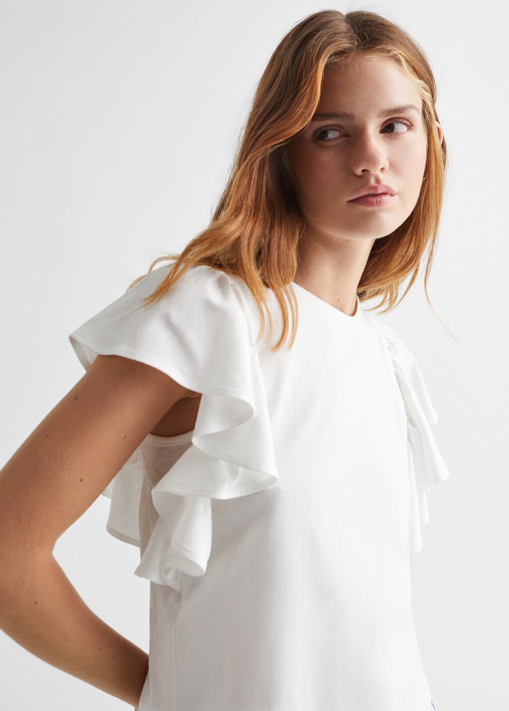 Frills cotton t-shirt - Details of the article 1