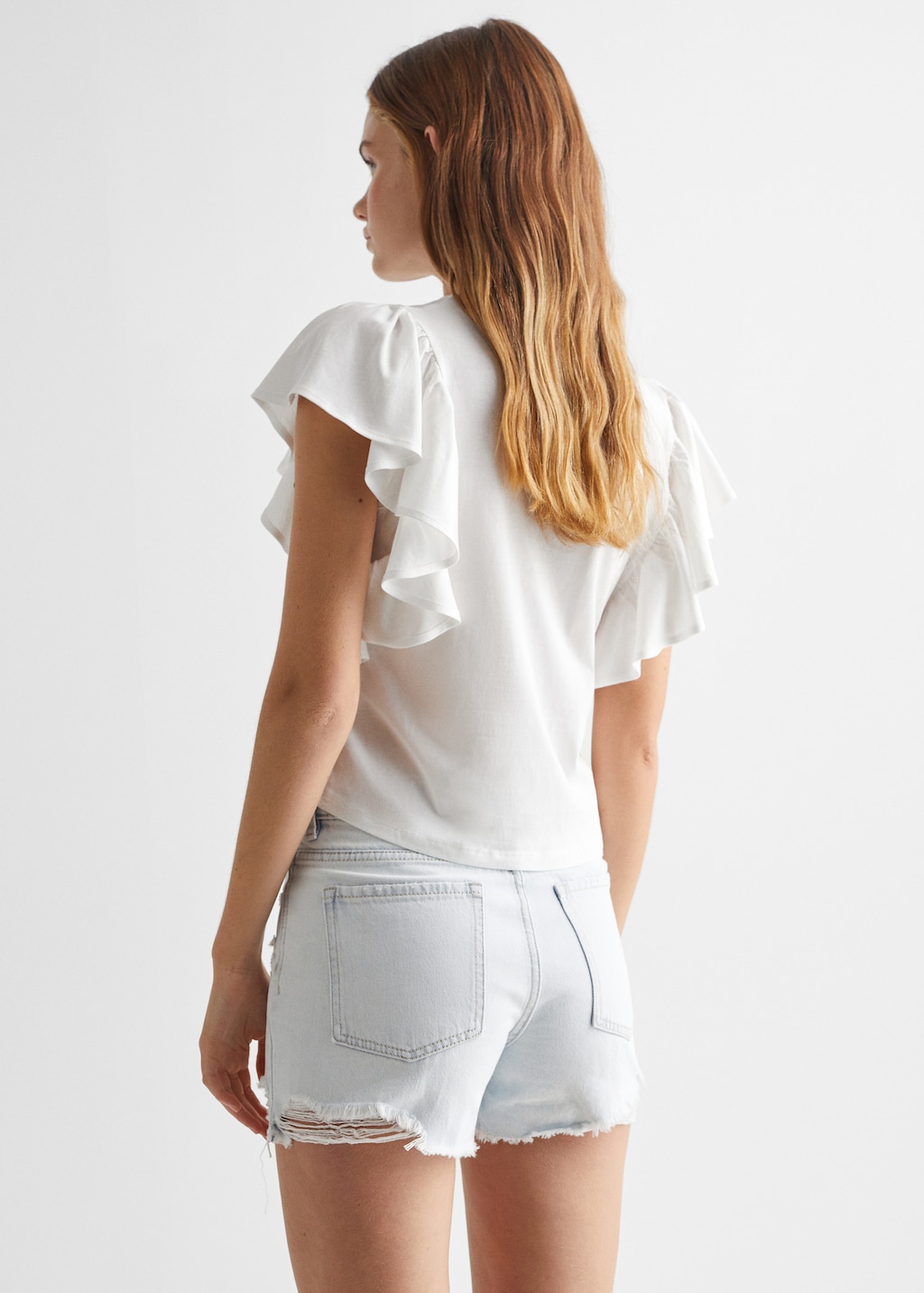 Frills cotton t-shirt - Reverse of the article