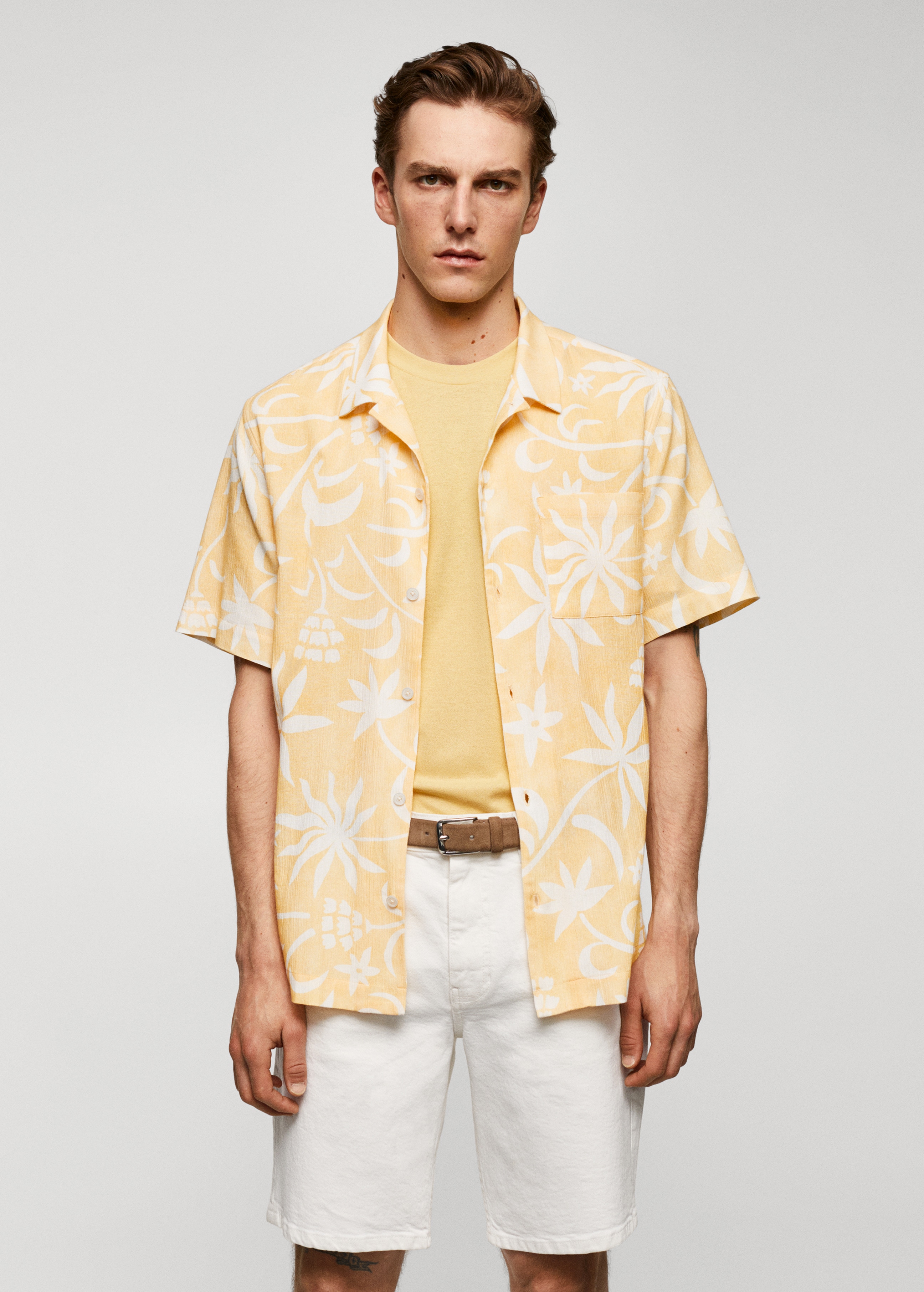 100% cotton Hawaiian-print shirt - Medium plane