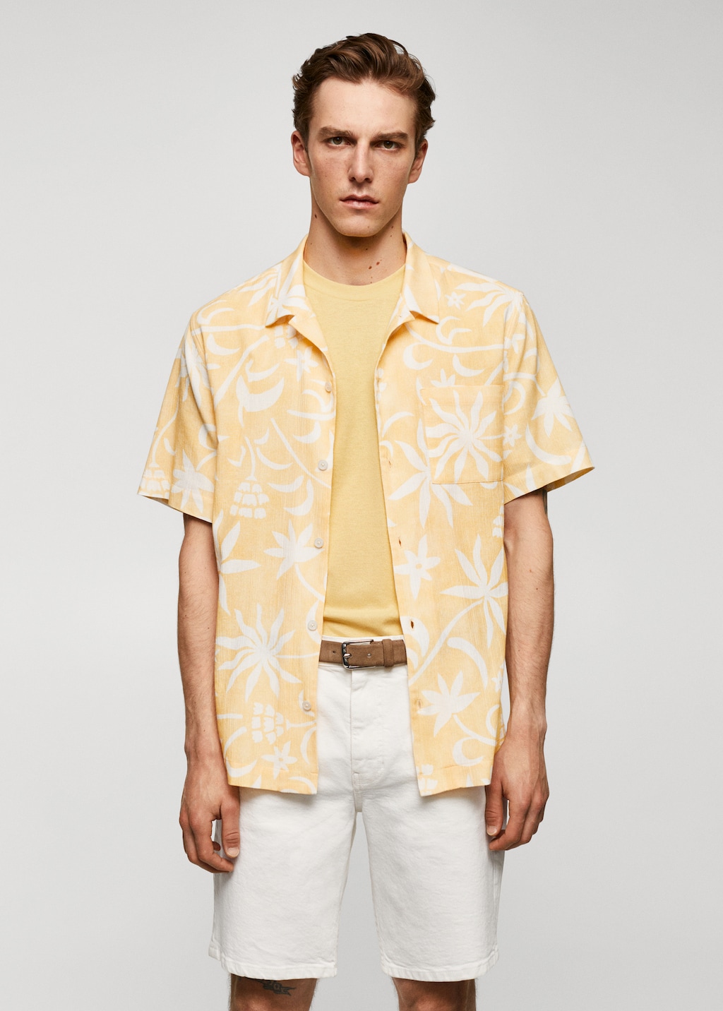 Camisa 100% cotó estampat hawaià - Pla mig