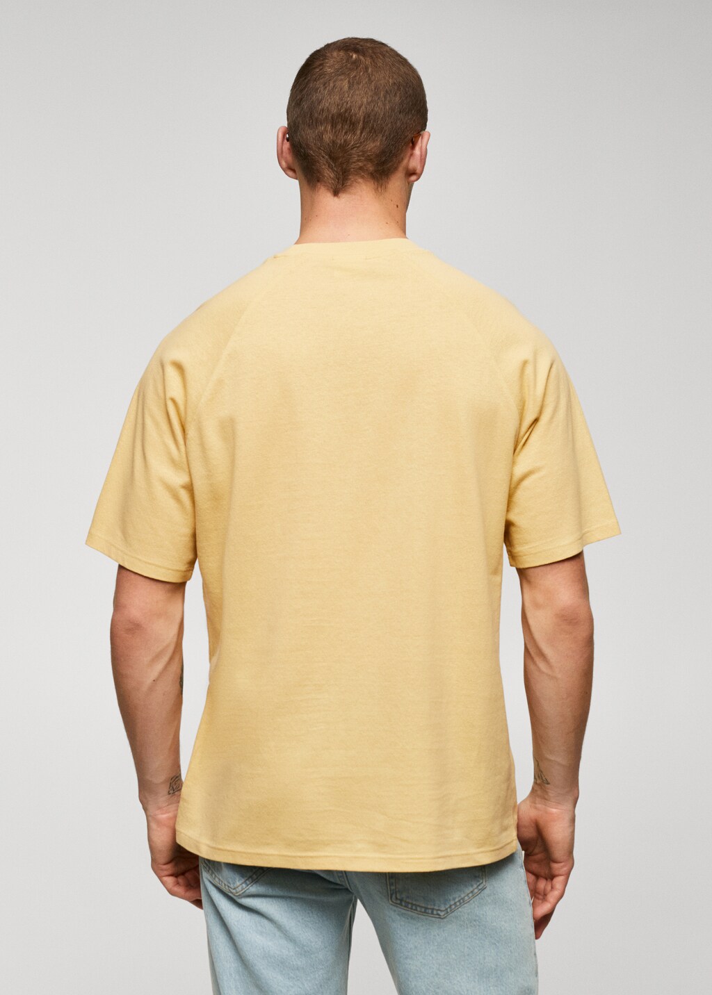 Textured cotton-linen t-shirt - Reverse of the article