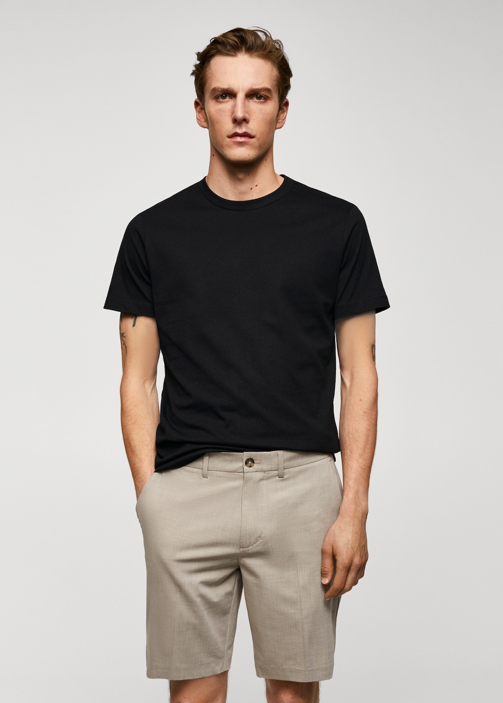 Basic cotton stretch T-shirt - Medium plane