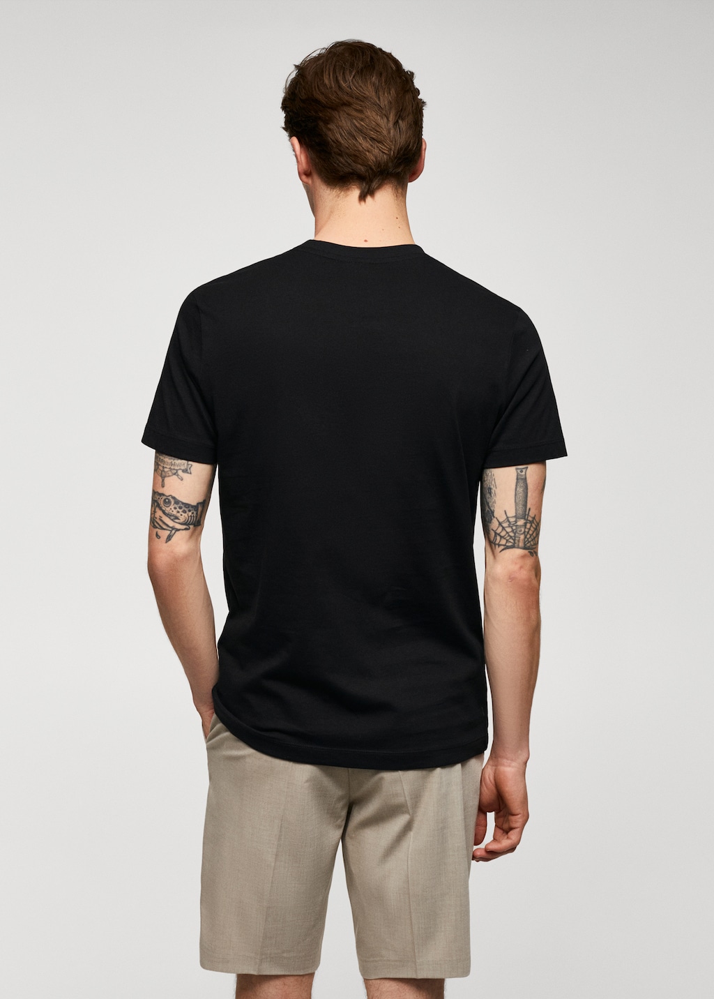 Basic cotton stretch T-shirt - Reverse of the article