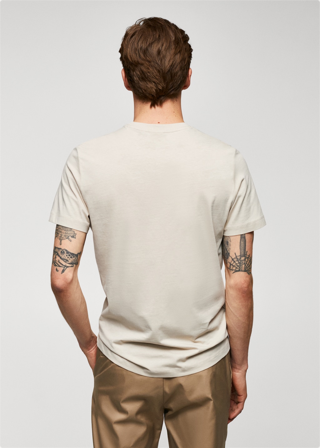 Basic cotton stretch t-shirt - Reverse of the article