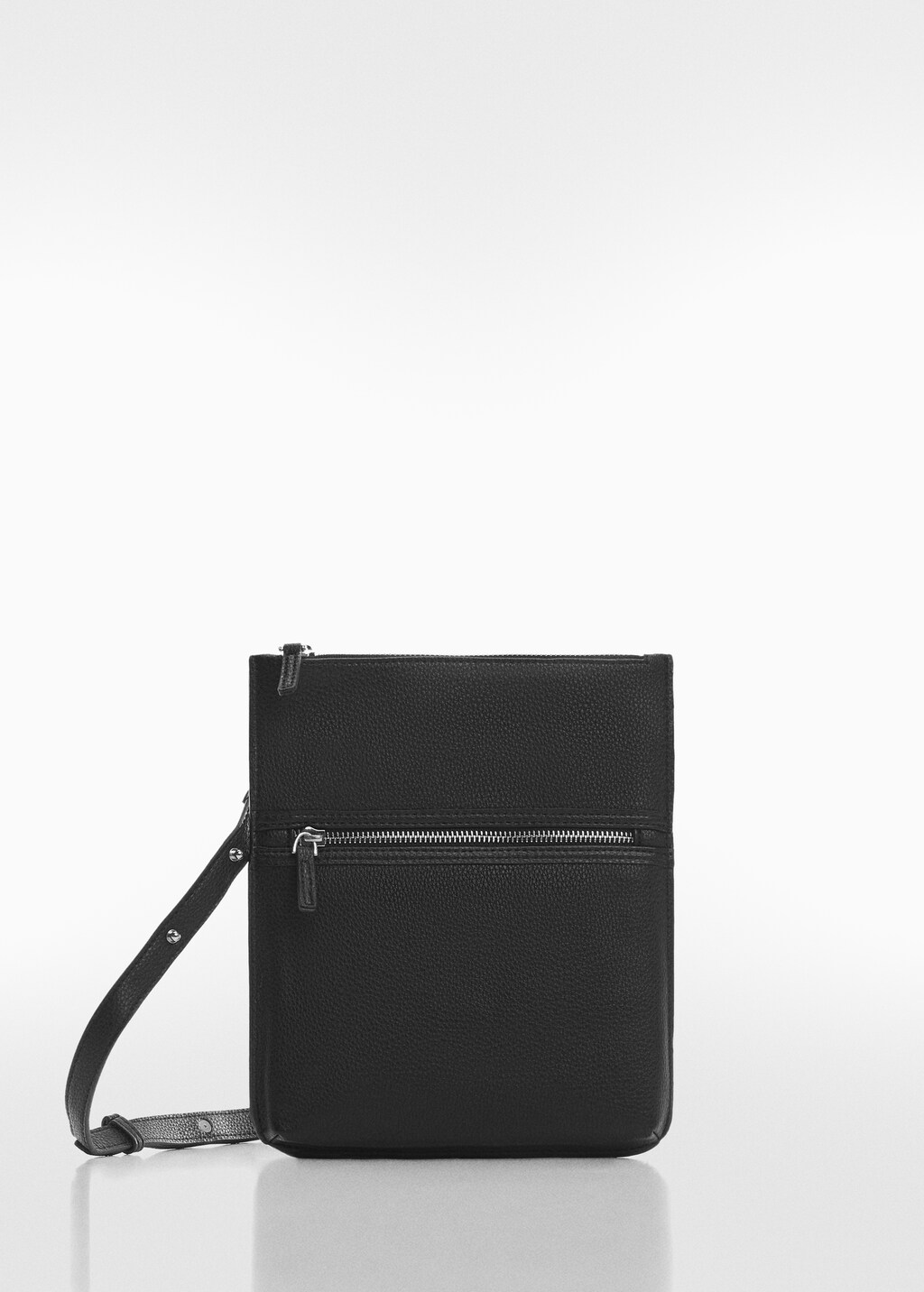 Leather effect zippered shoulder bag - Article without model