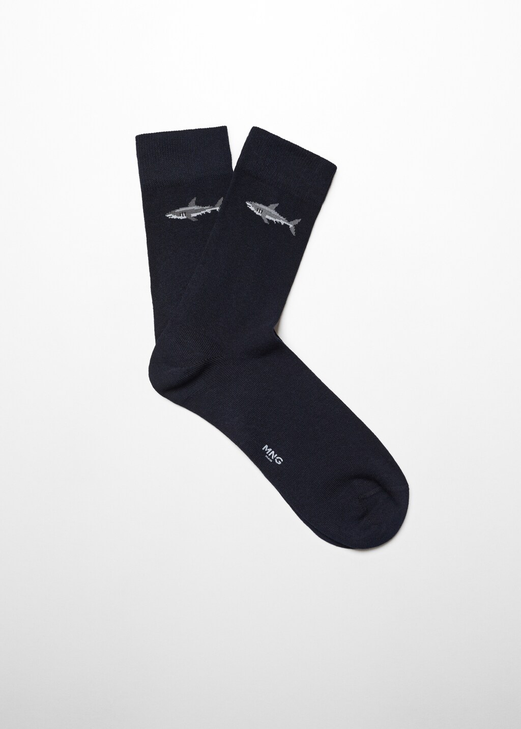 Shark-embroidered cotton socks - Article without model