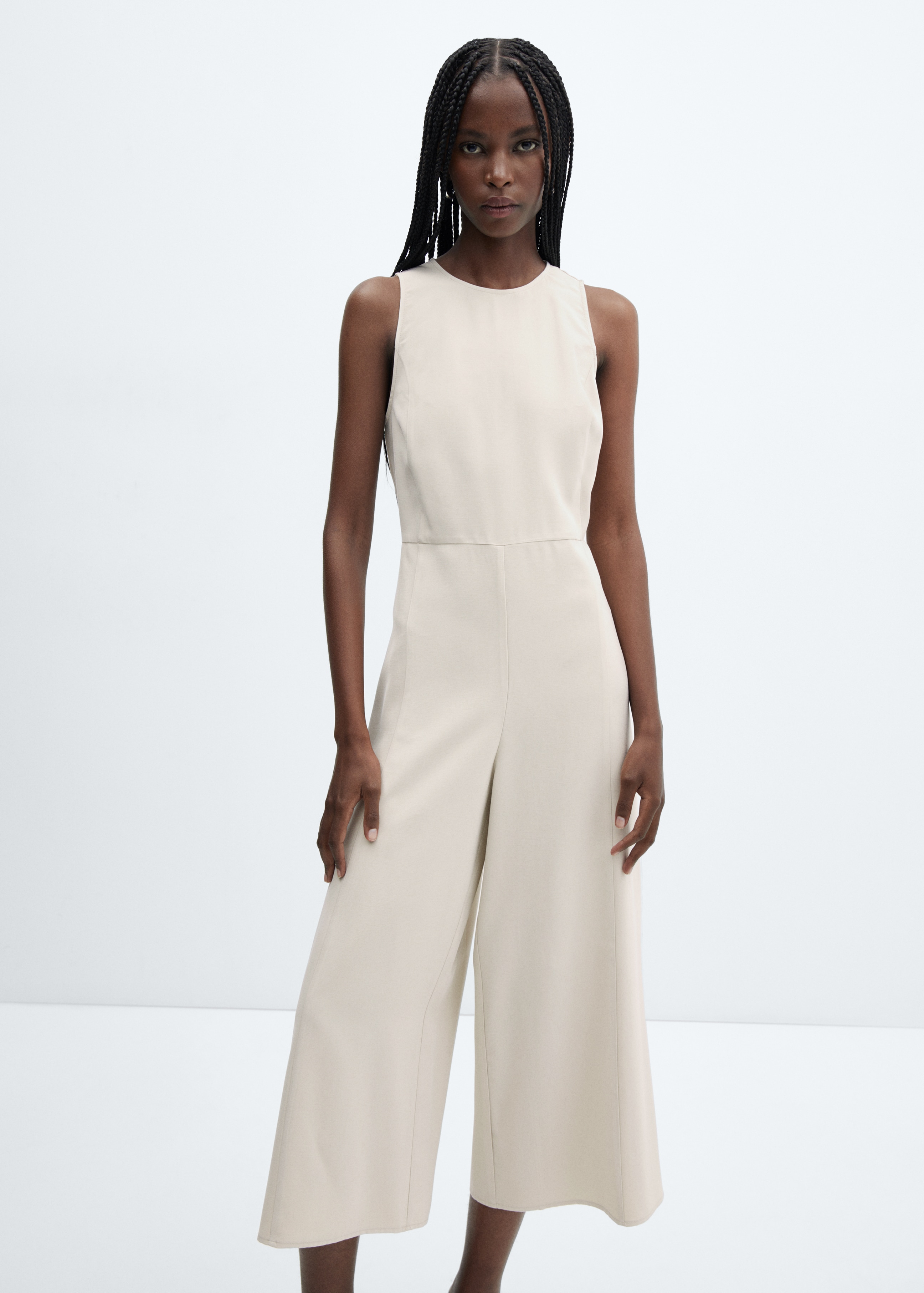 Cropped jumpsuit with straps - Medium plane