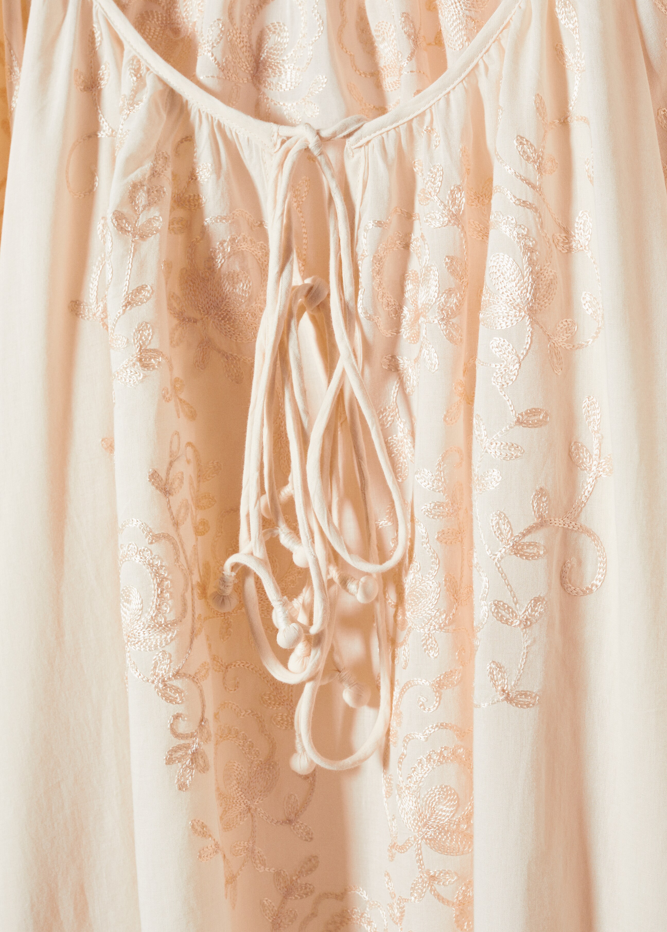 Puff-sleeved embroidered dress - Details of the article 8