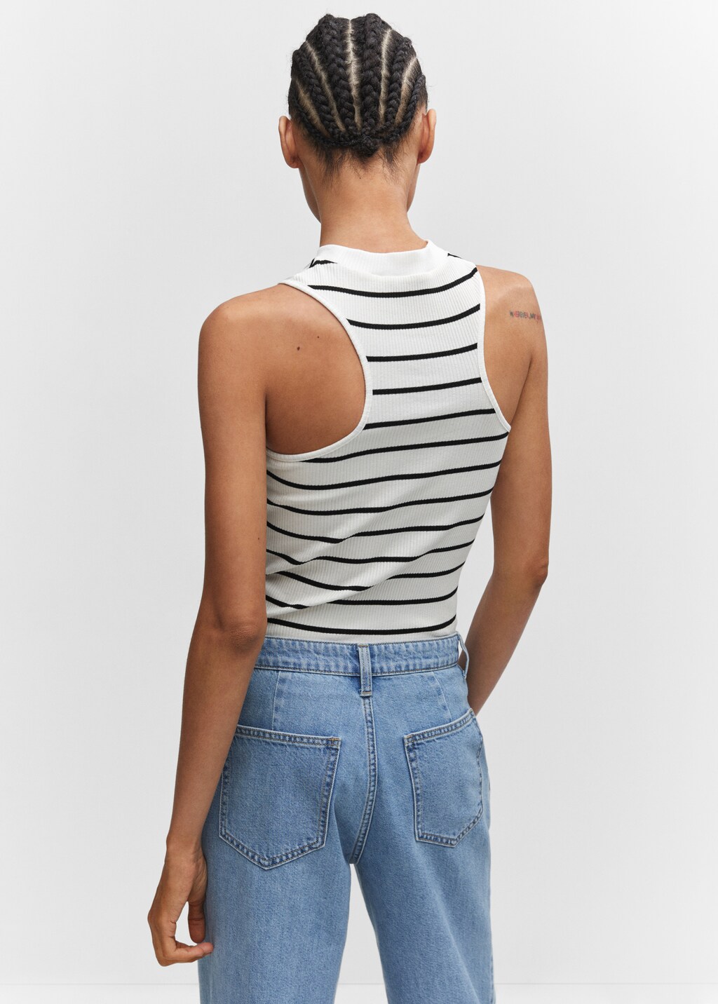 Perkins collar striped top - Reverse of the article