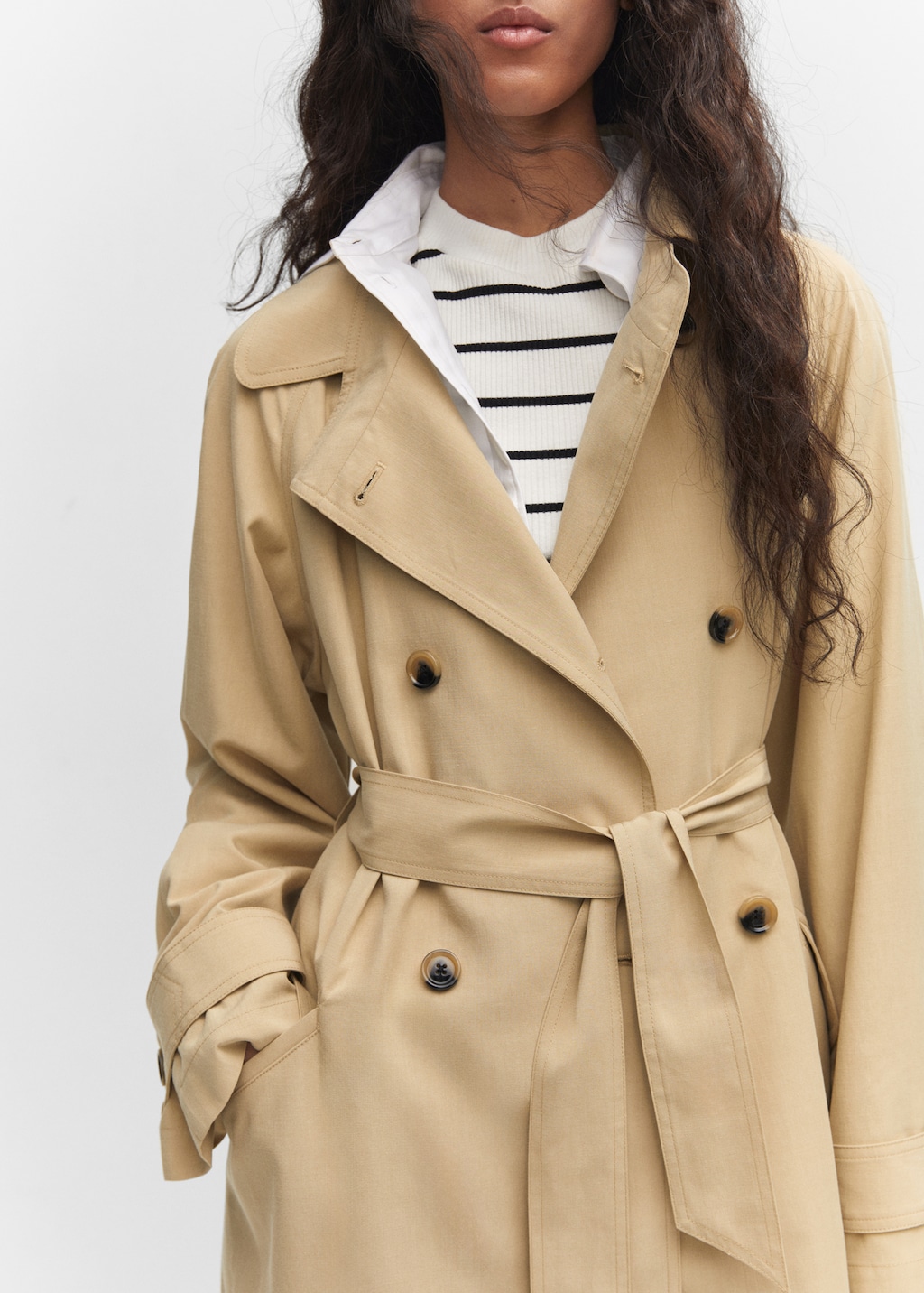 Fluid tencel trench coat - Details of the article 1