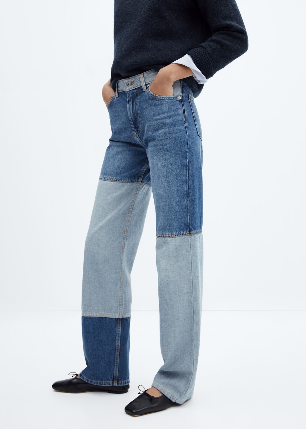 Wideleg-Patchwork-Jeans - Detail des Artikels 6