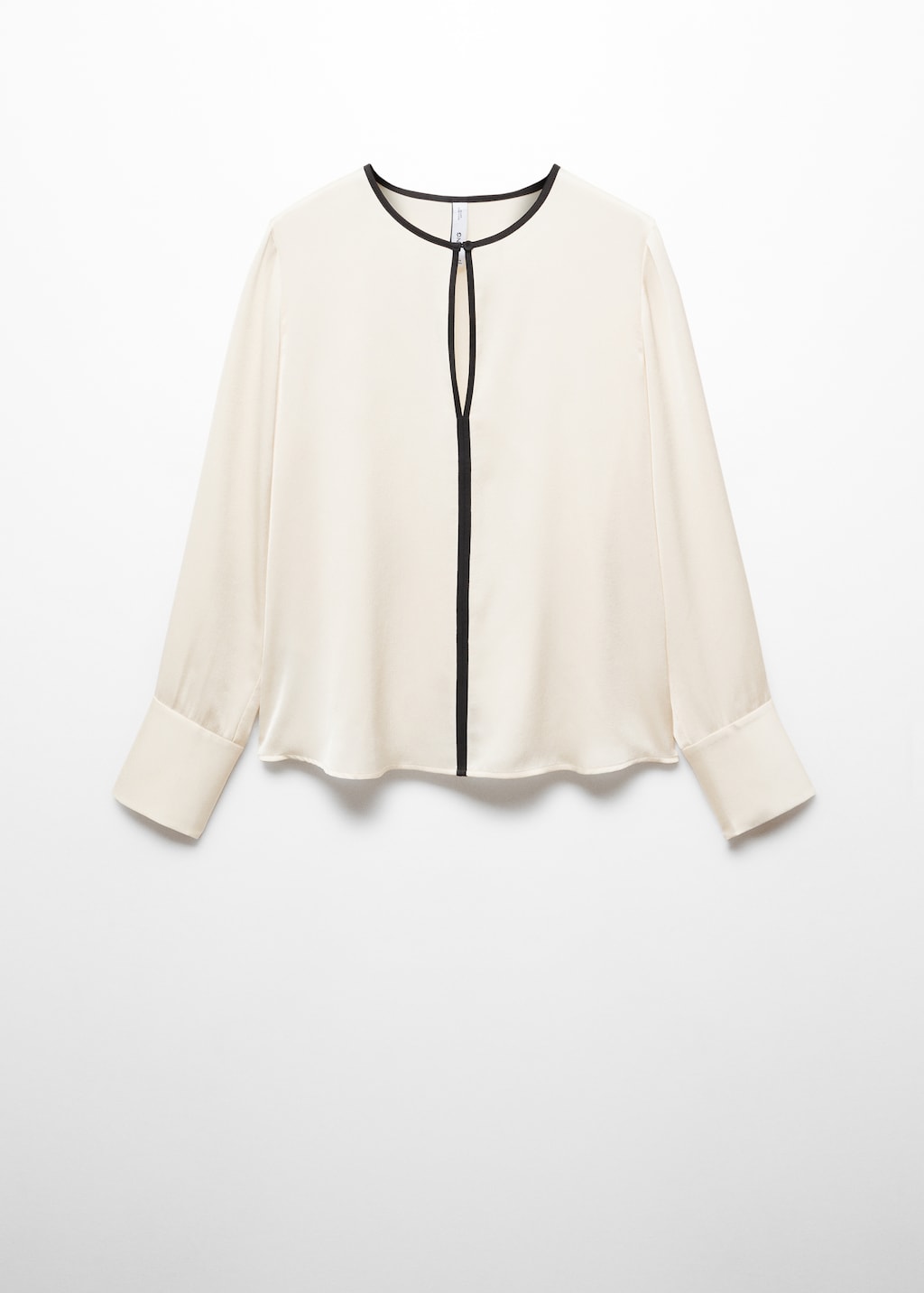 Contrast trim satin blouse - Article without model