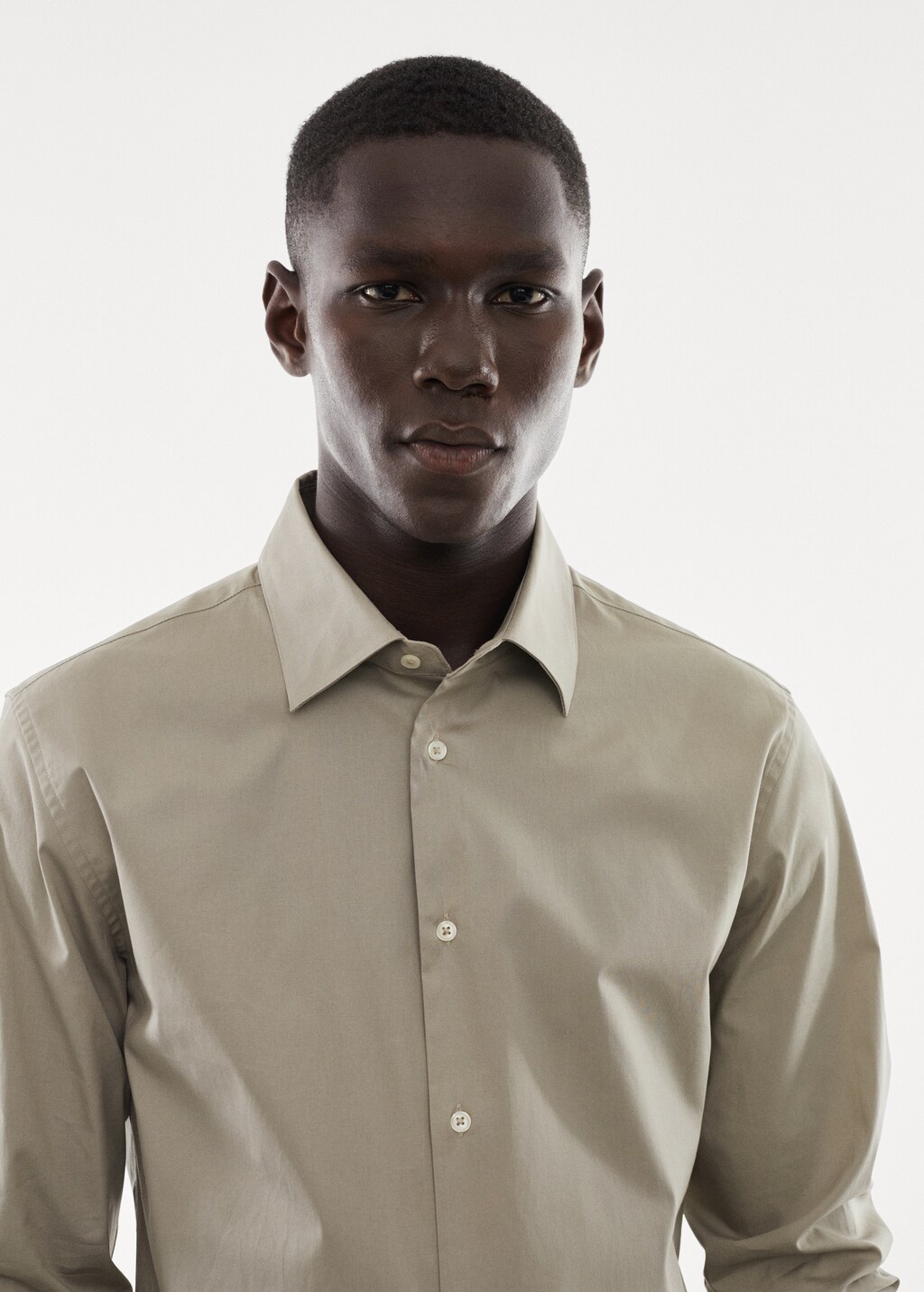 Slim fit stretch cotton shirt - Details of the article 1