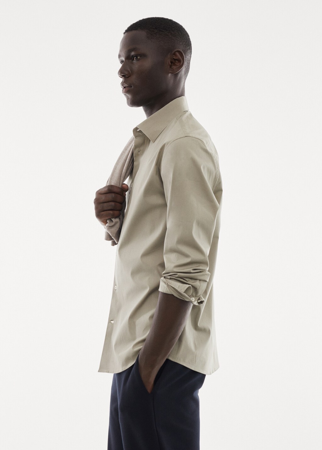 Slim fit stretch cotton shirt - Details of the article 2