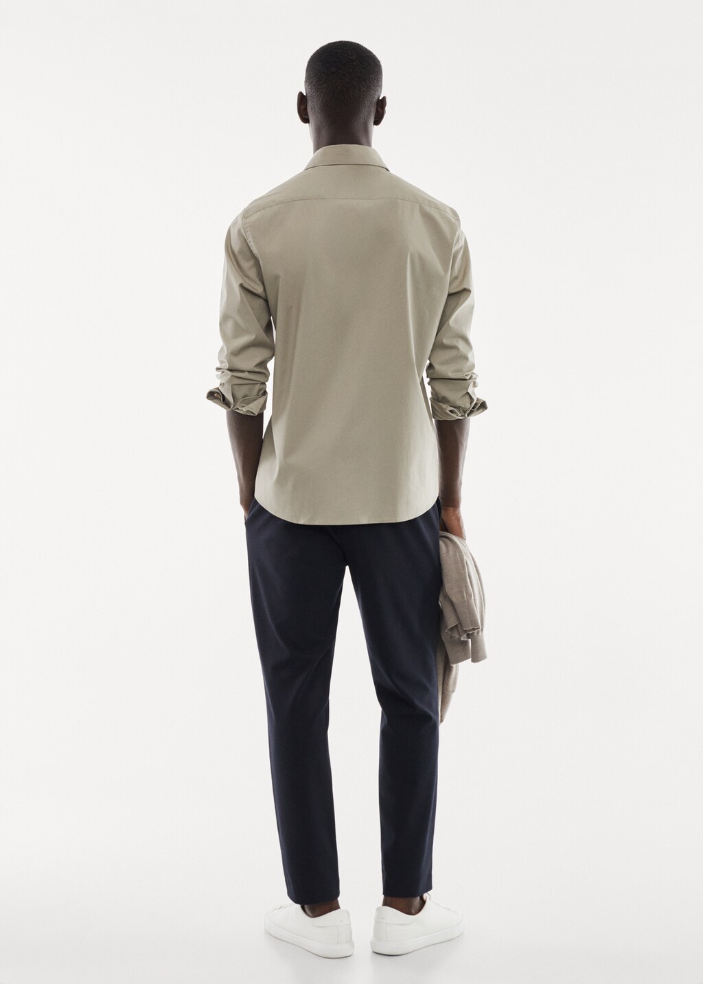 Slim fit stretch cotton shirt - Reverse of the article