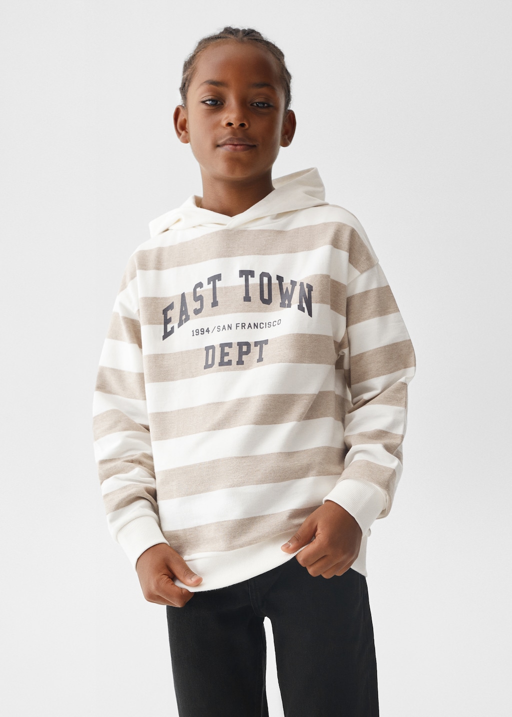 Striped cotton-blend sweatshirt - Medium plane