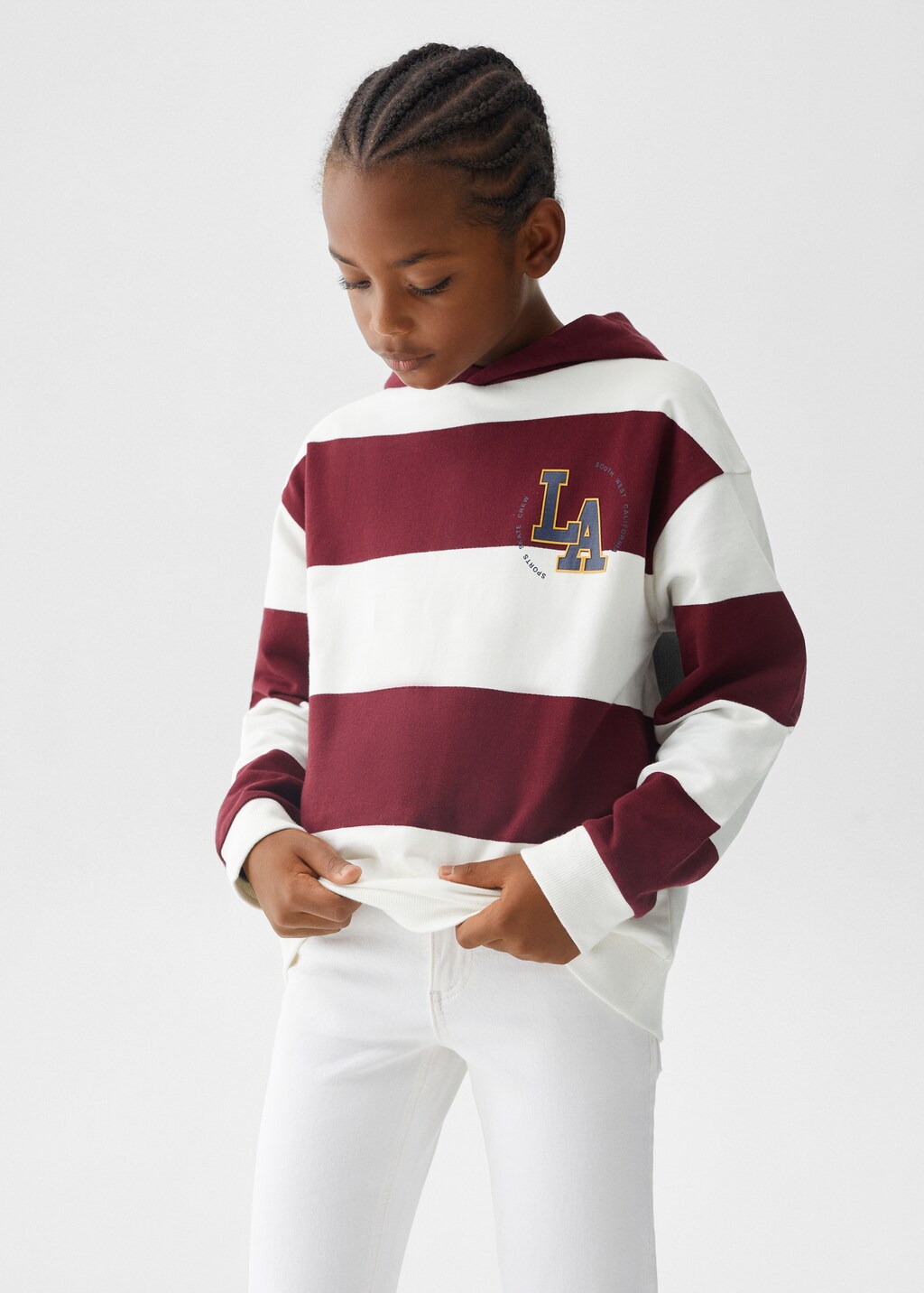 Striped cotton-blend sweatshirt - Medium plane