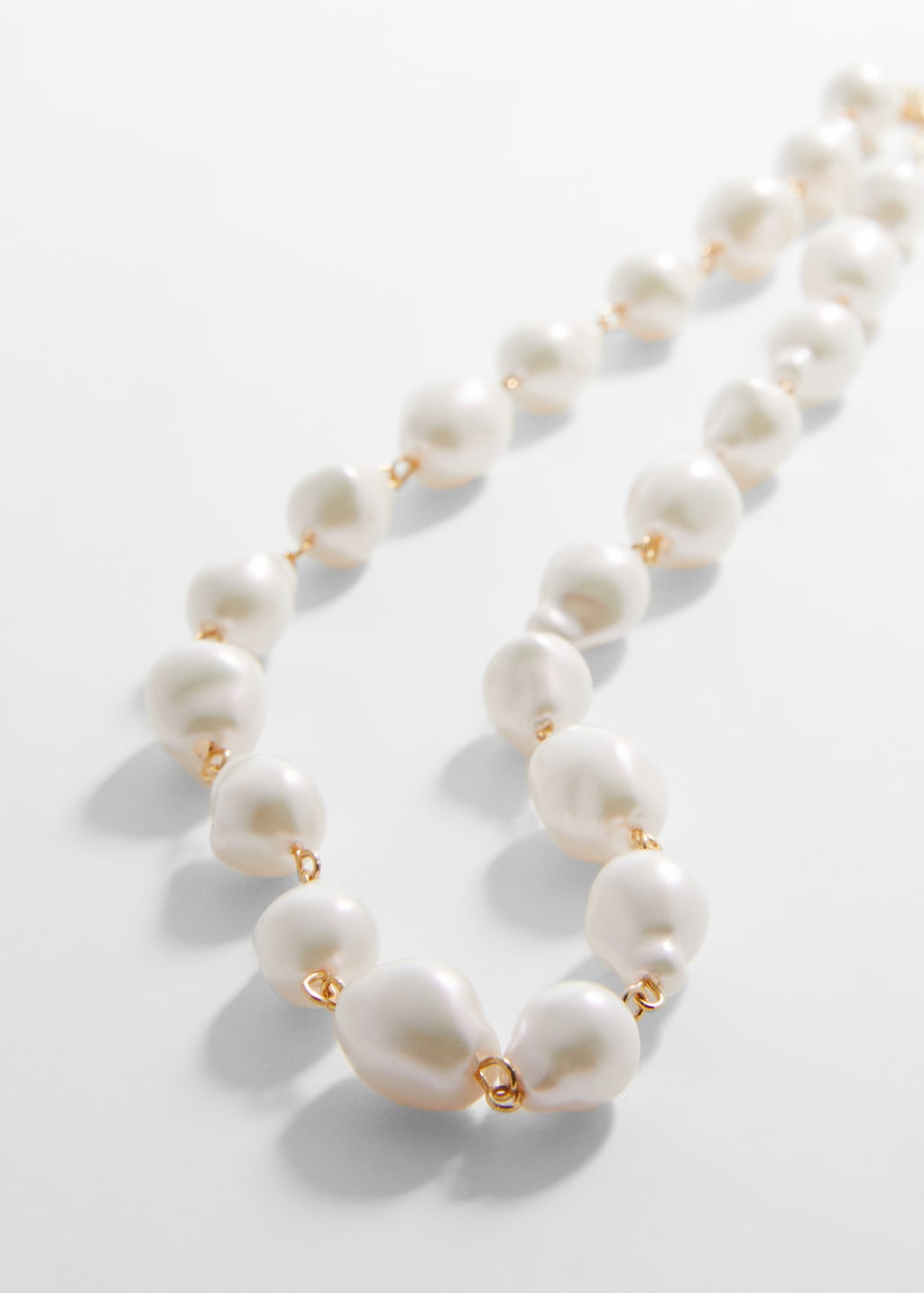 Pearl chain necklace - Medium plane