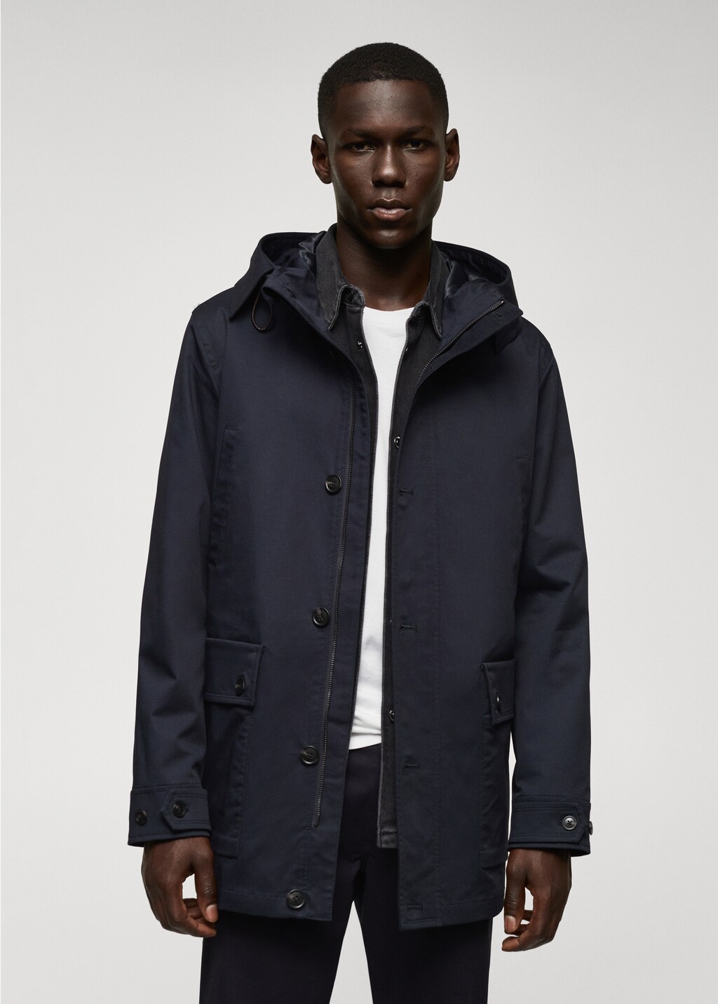 Hooded parka with pocket - Medium plane