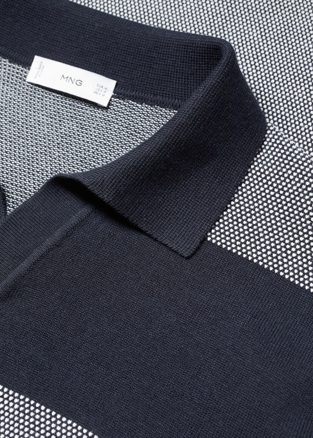 Striped fine-knit polo shirt - Details of the article 8