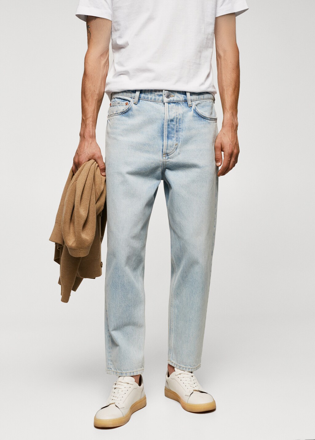 Tapered loose cropped jeans - Medium plane