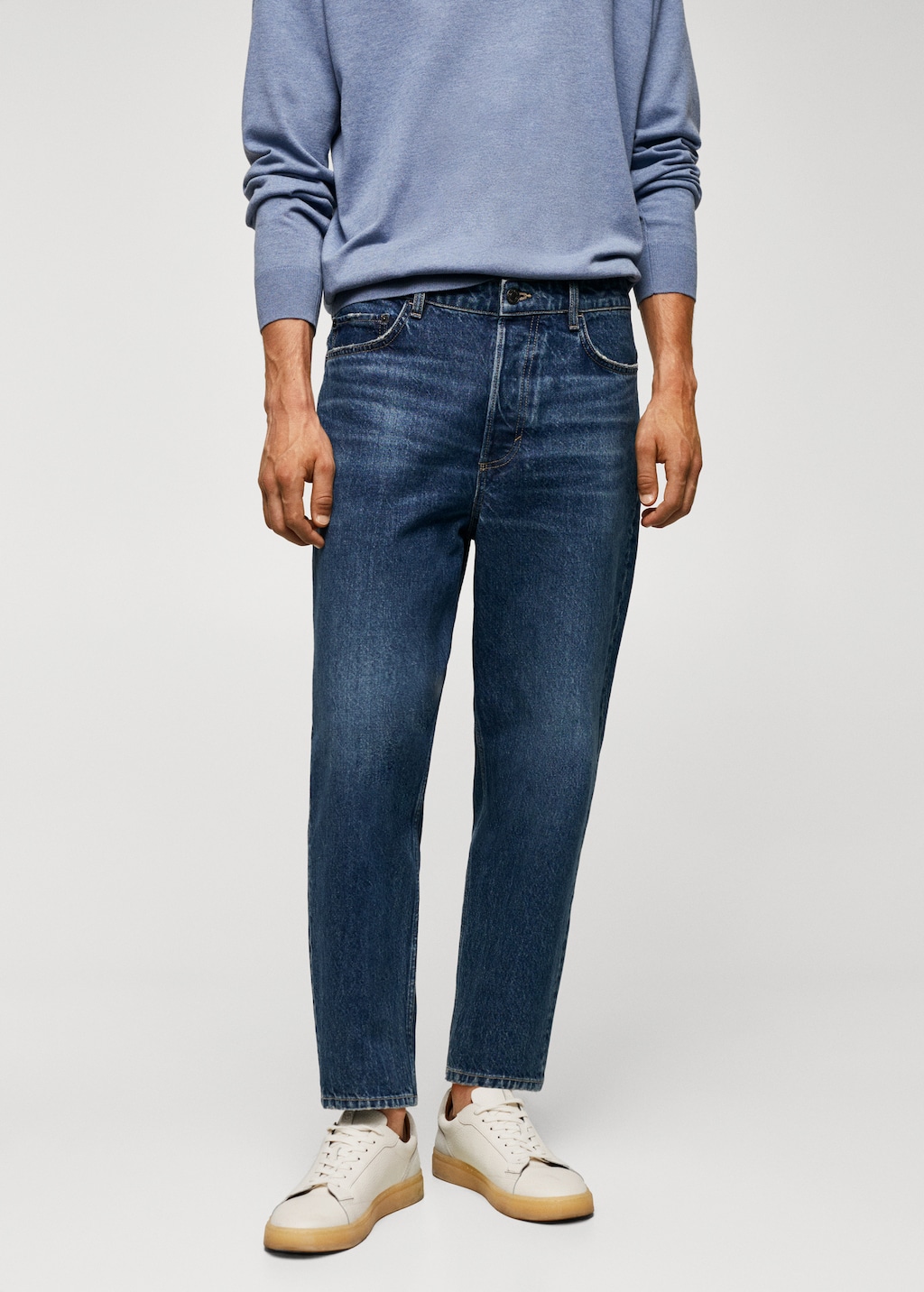 Tapered loose-fit cropped jeans - Middenvlak