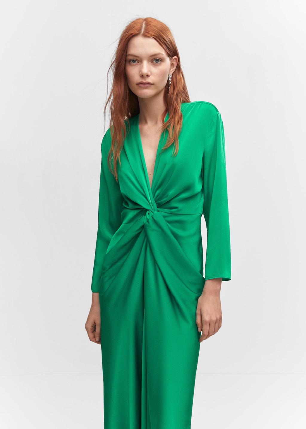 Satin dress with knot - Medium plane