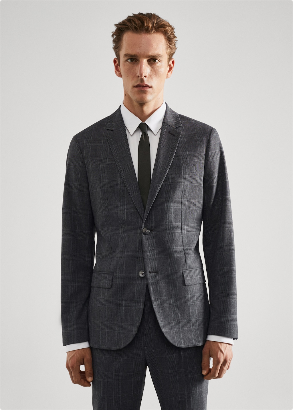 Super slim-fit check suit jacket - Medium plane