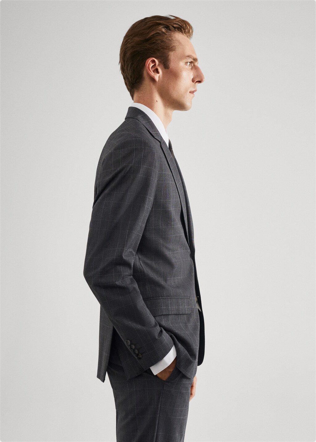 Super slim-fit check suit jacket - Details of the article 2