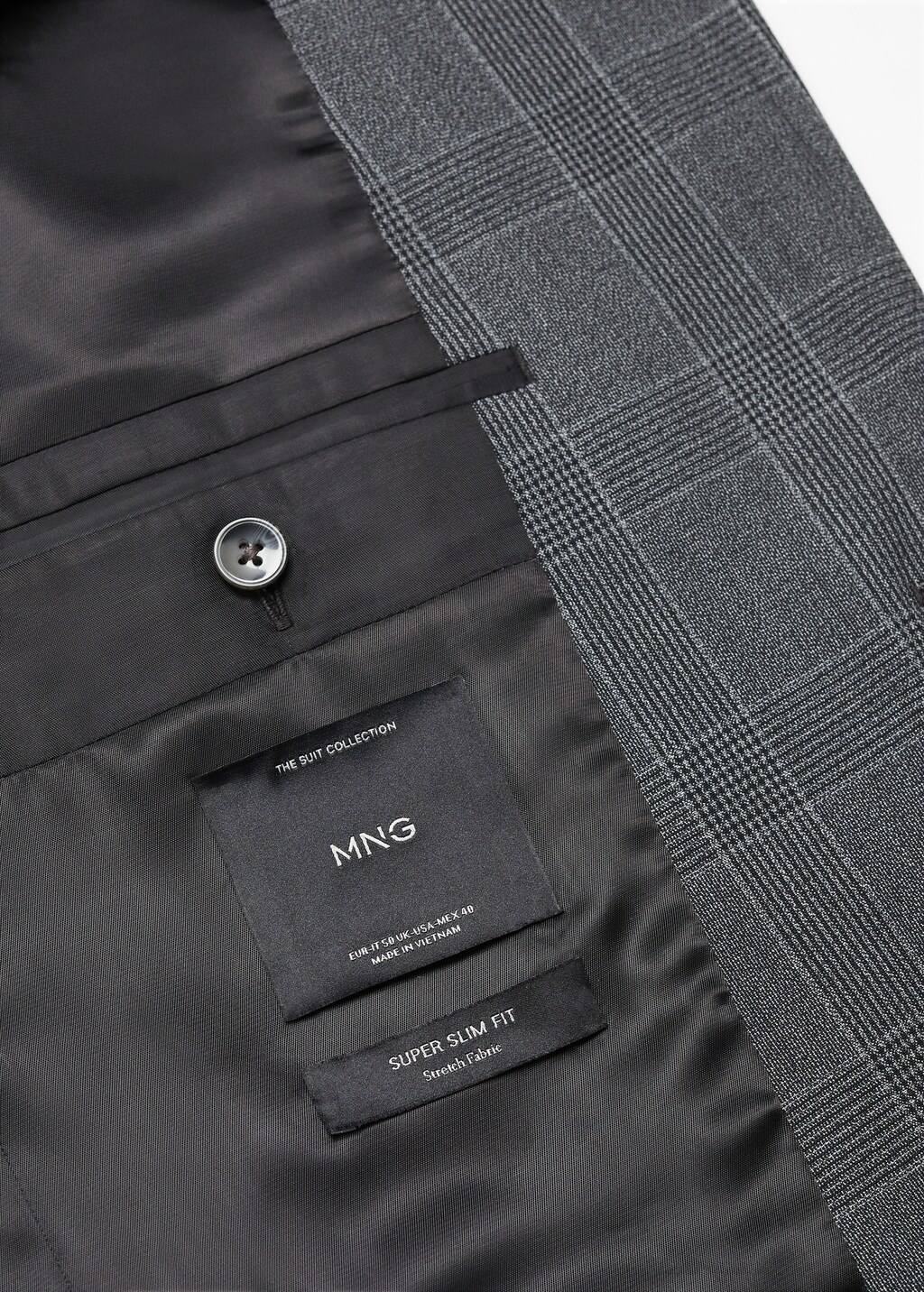 Super slim-fit check suit jacket - Details of the article 8