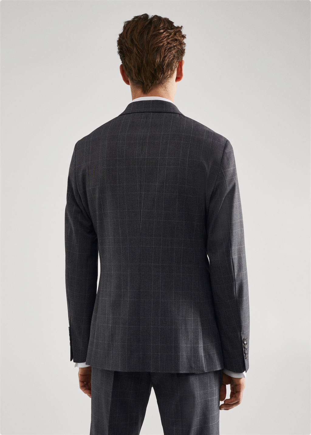 Super slim-fit check suit jacket - Reverse of the article