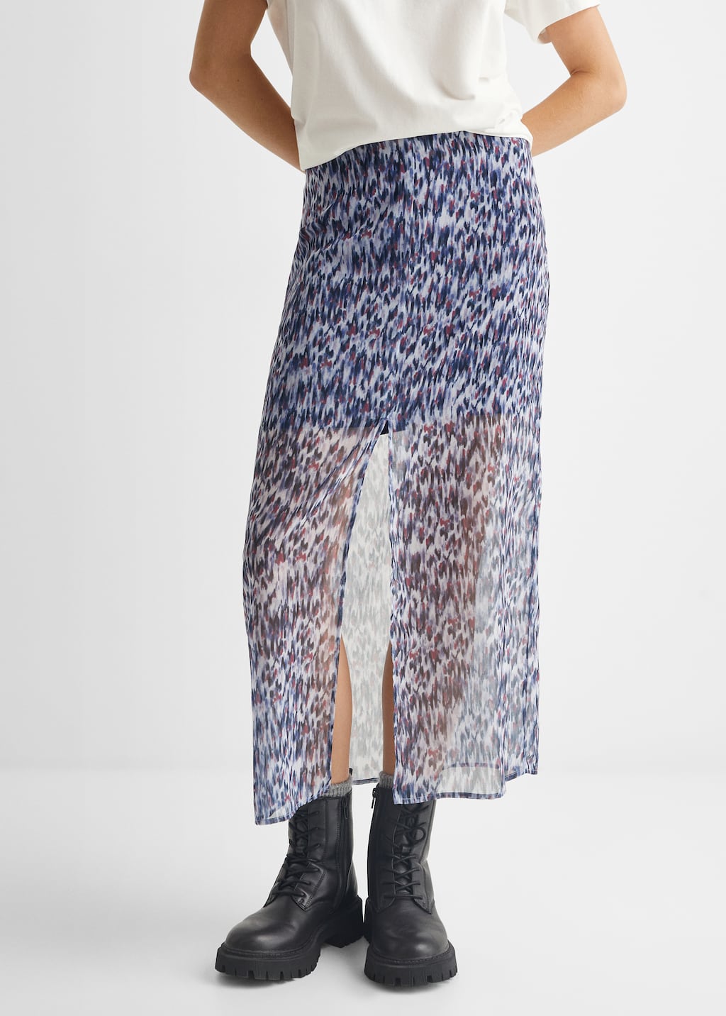 Slit printed long skirt - Details of the article 6