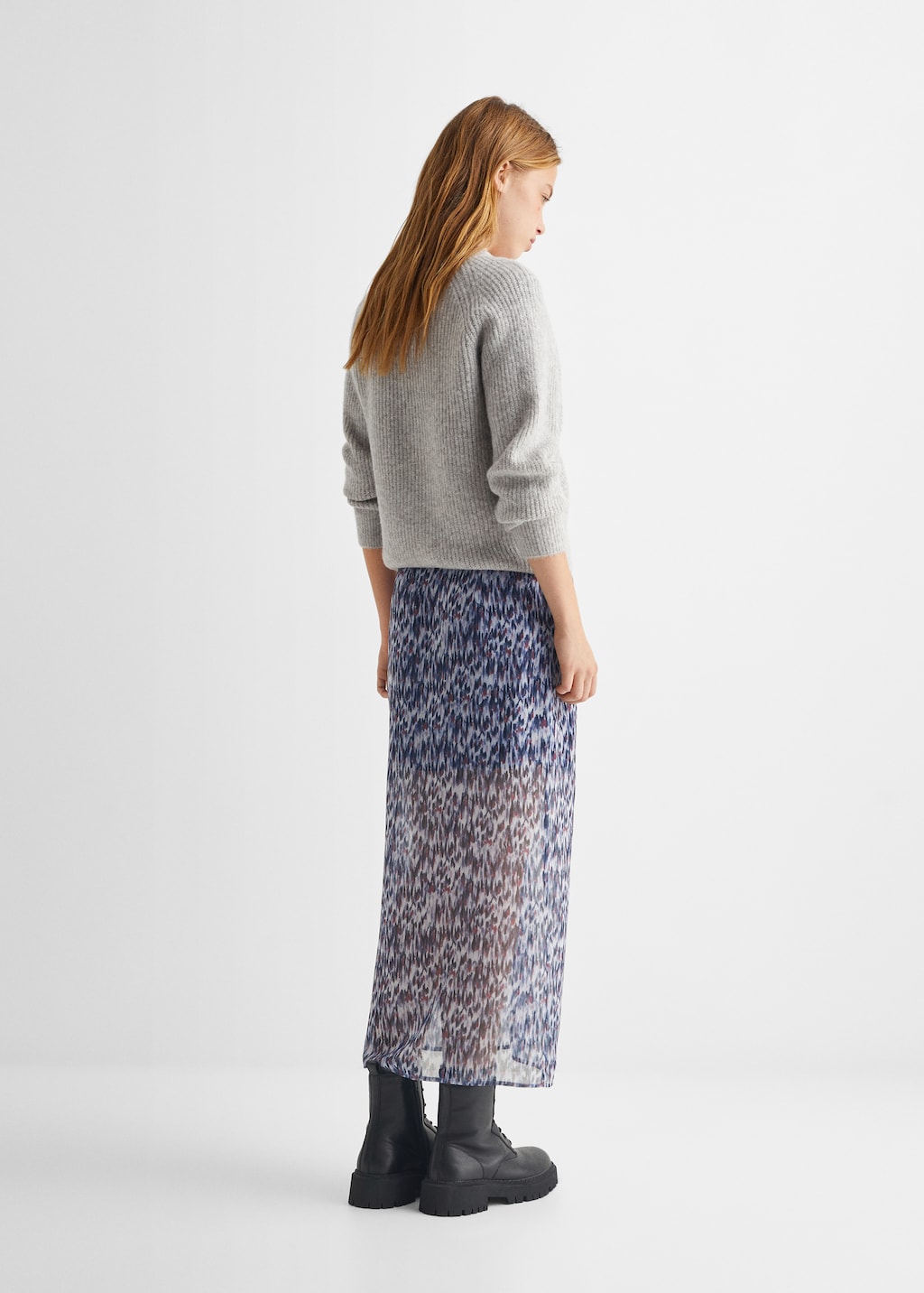 Slit printed long skirt - Reverse of the article